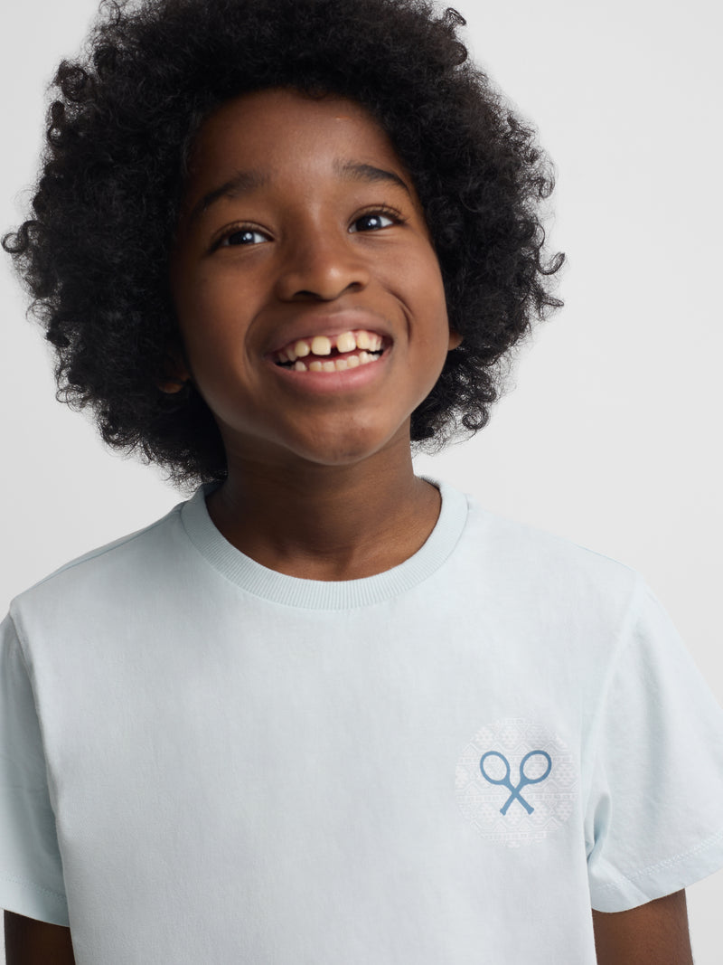 Camiseta kids raqueta etnica azul claro