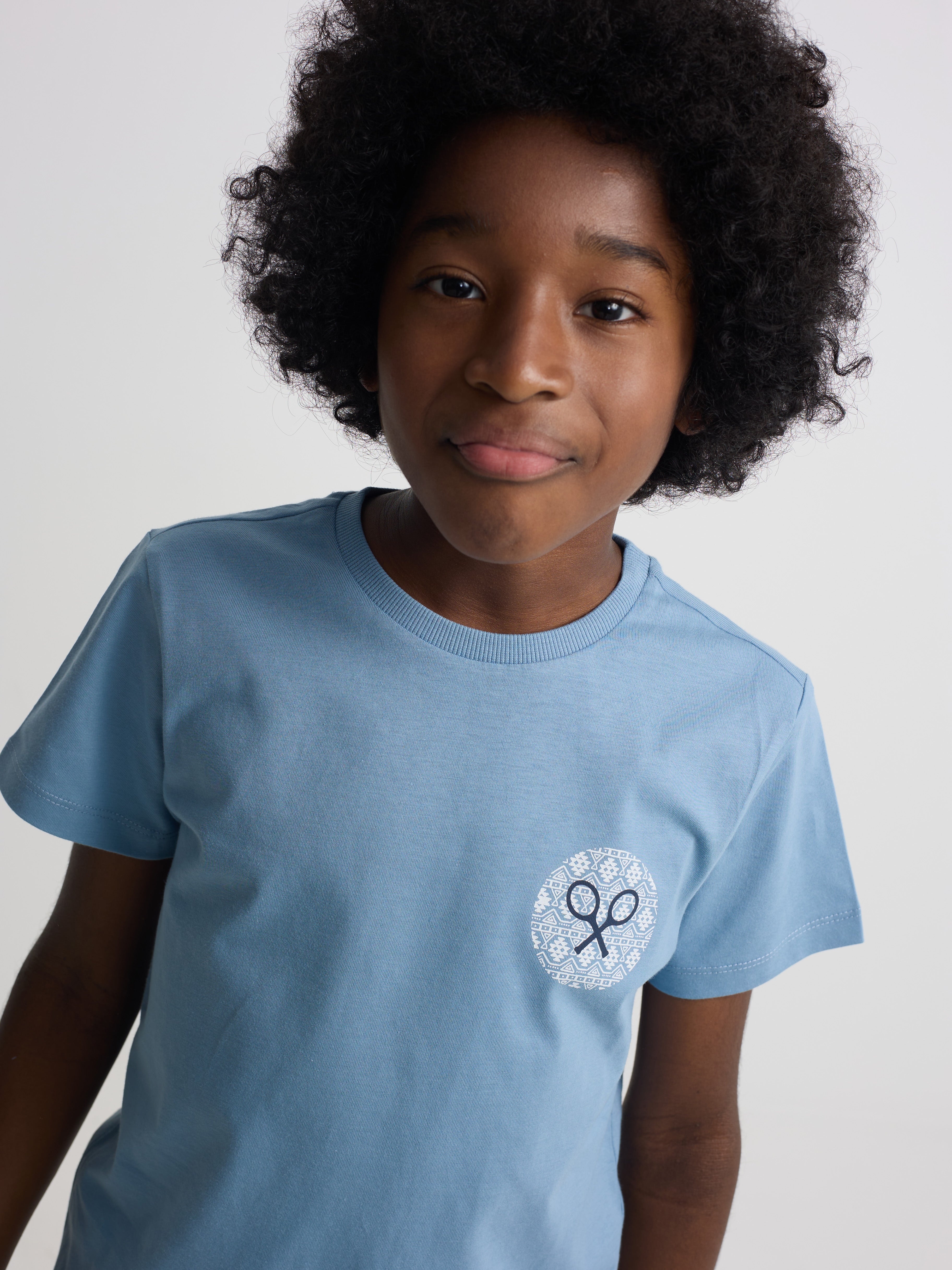 Camiseta kids raqueta etnica azul marino
