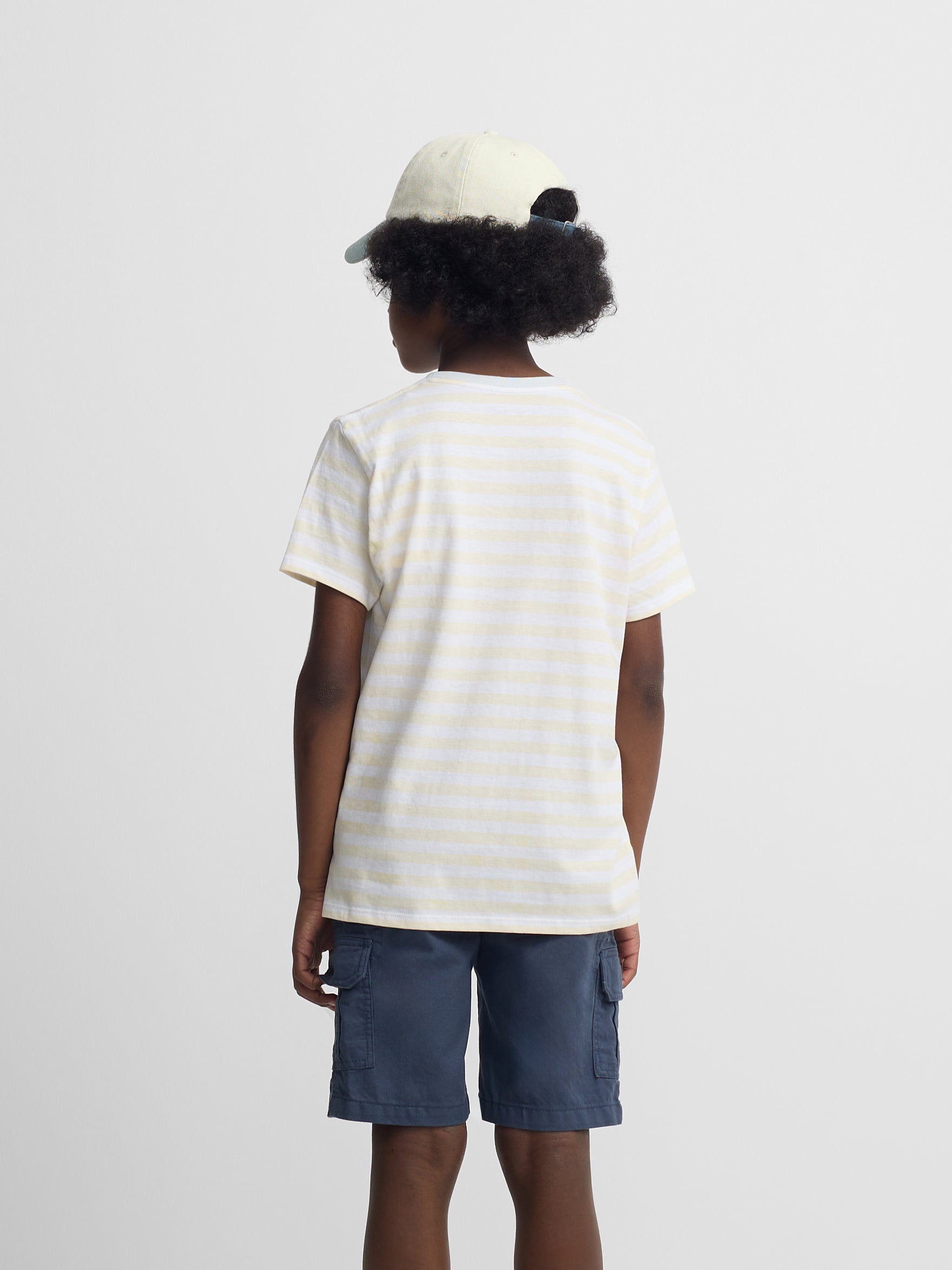 Camiseta kids ribete rayas finas amarillo
