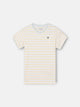Kids' T-shirt with thin yellow striped trim