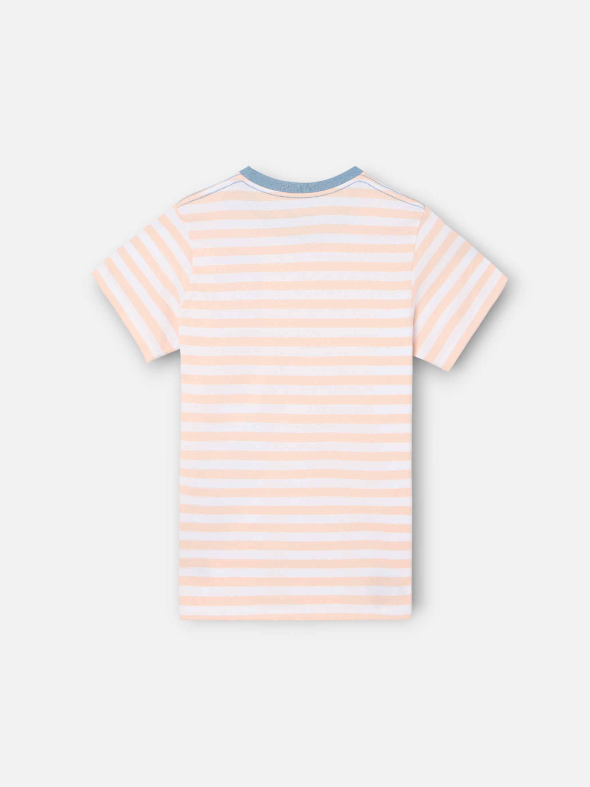 Camisola kids com debrum de riscas finas coral