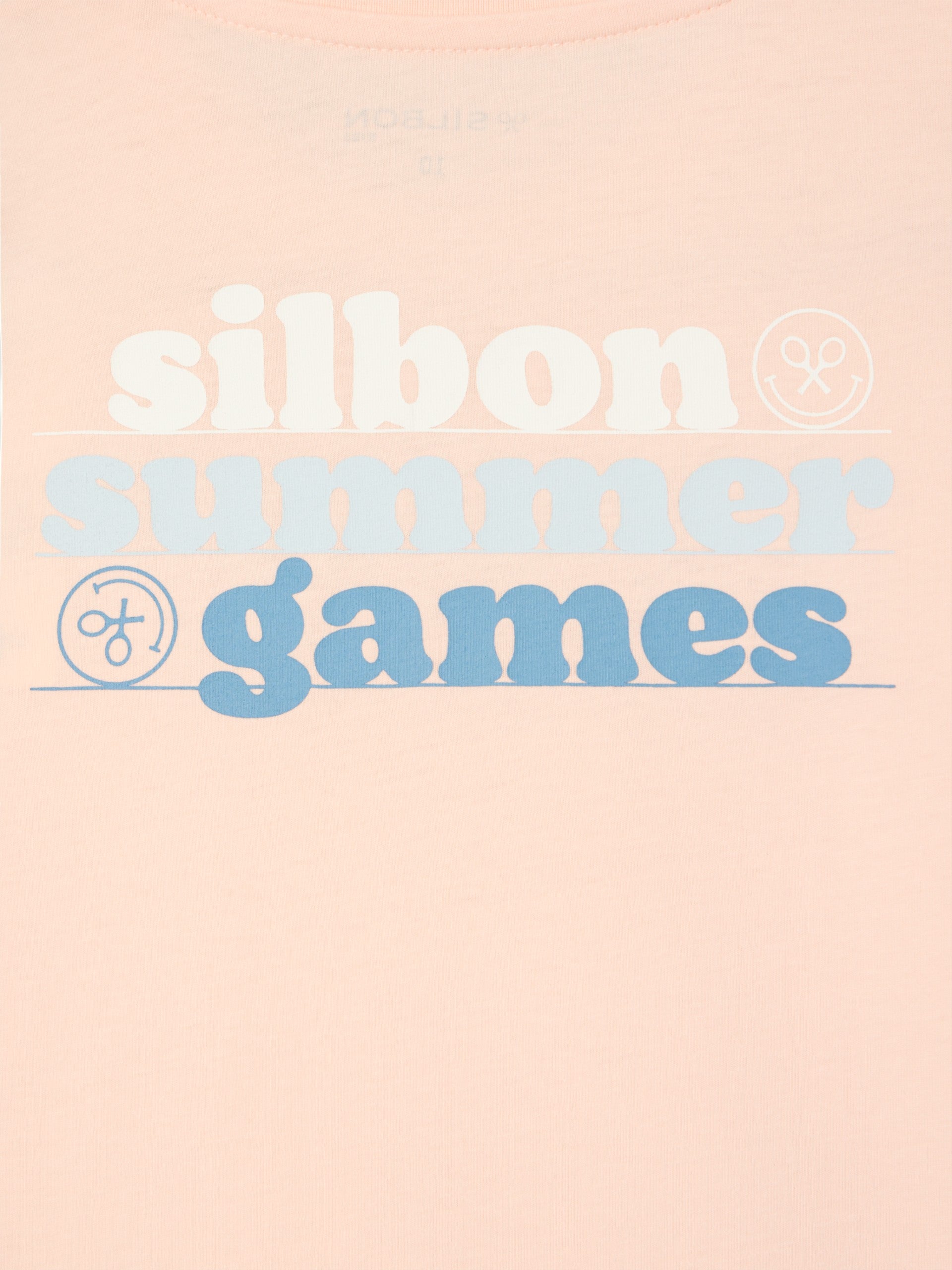 Kids summer games coral t-shirt