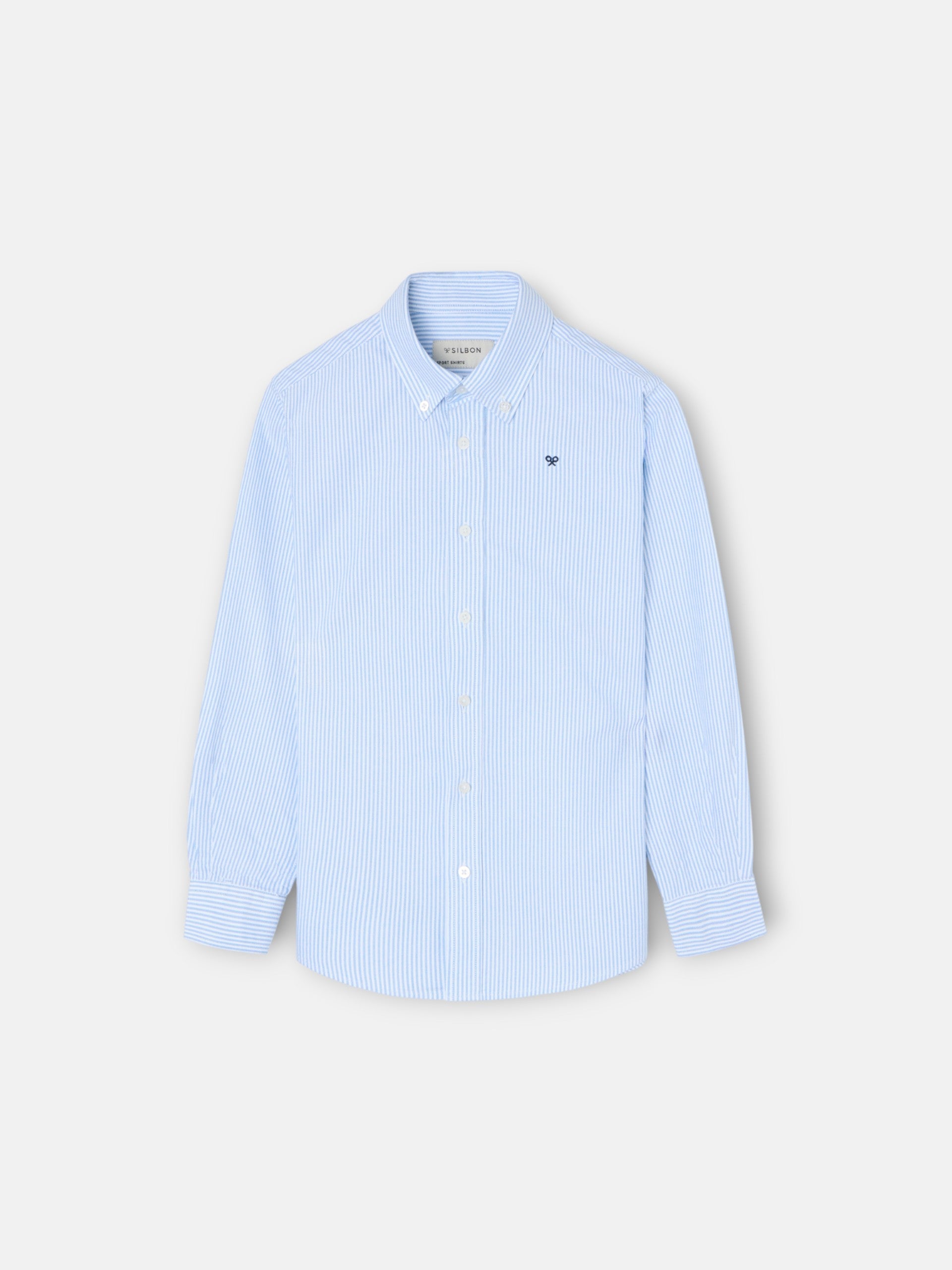 Kids' blue striped Oxford sport shirt