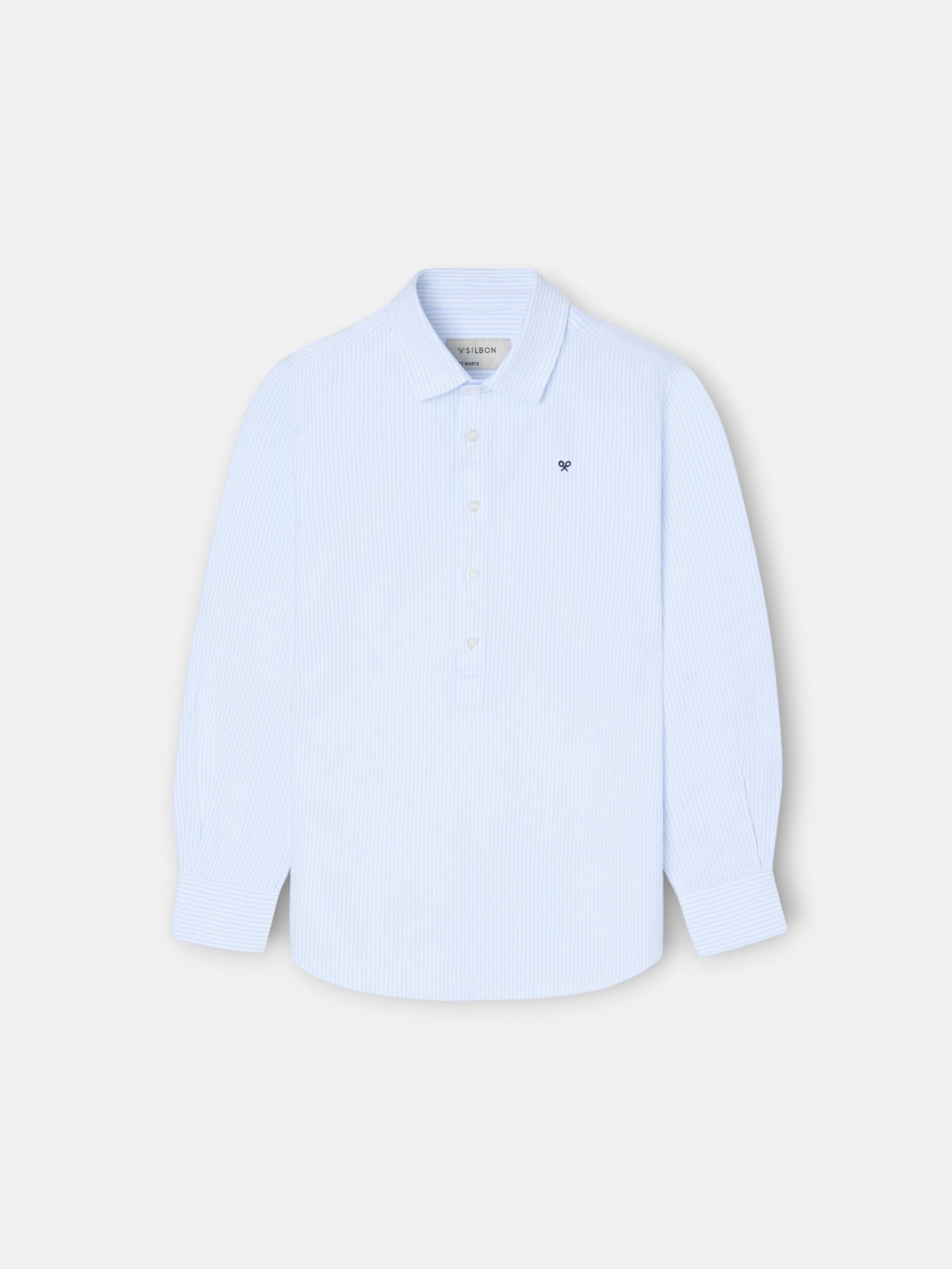 Polo de sport pour enfants à rayures bleues verticales