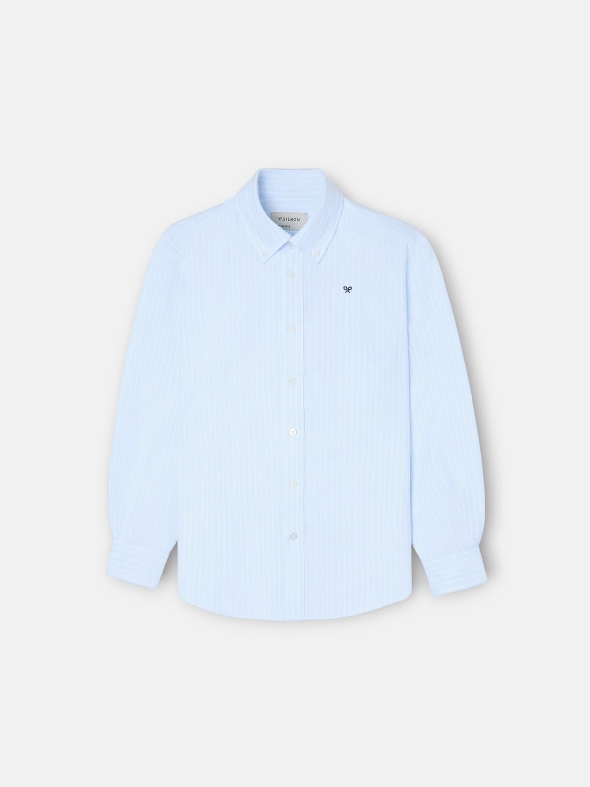 Chemise sport enfant à larges rayures bleu ciel