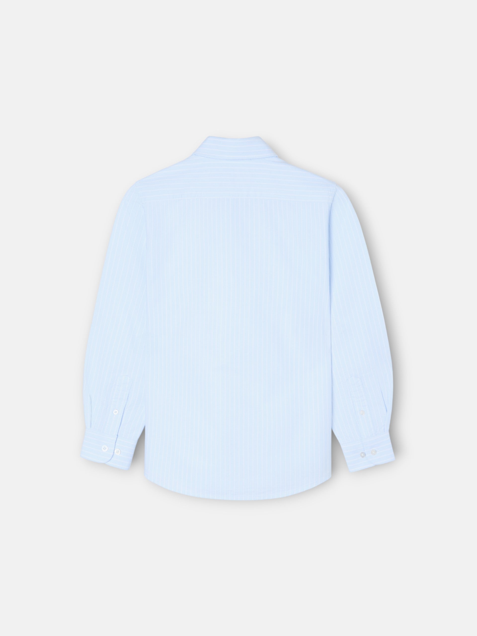 Chemise sport enfant à larges rayures bleu ciel
