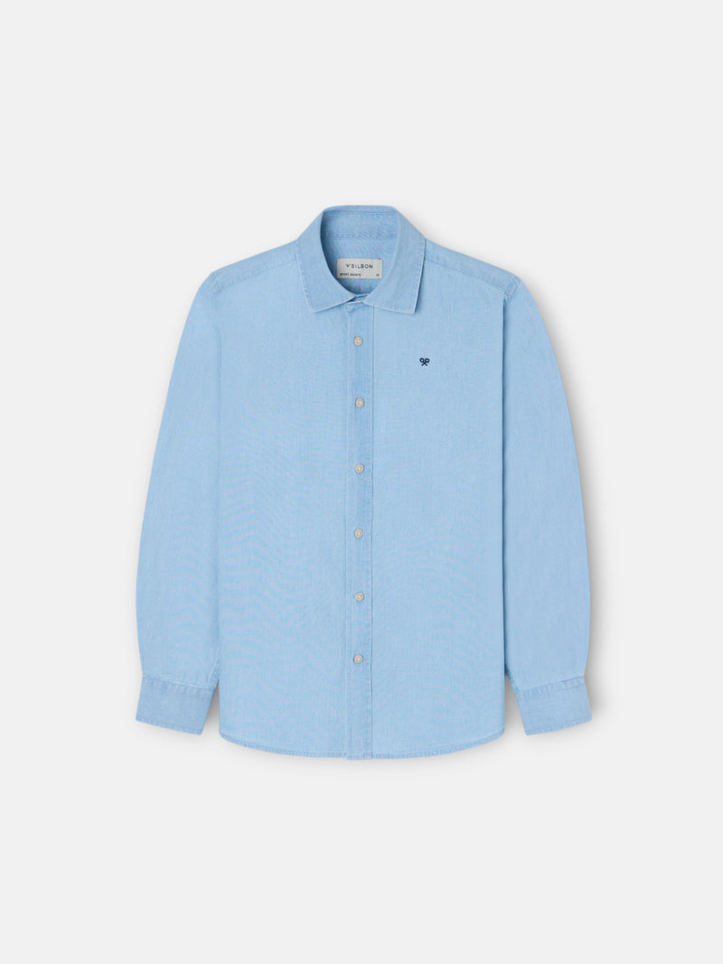 Camisa sport kids denim azul claro