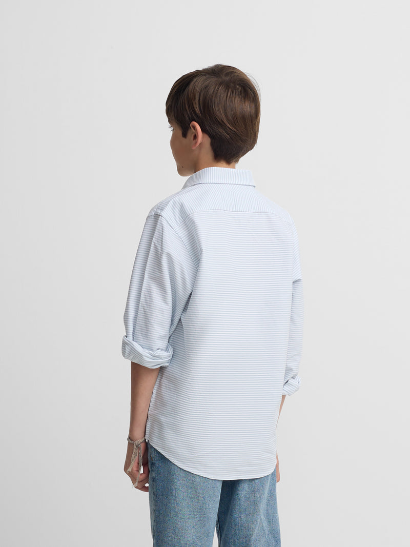 Camisola desportiva criança riscas horizontais verde