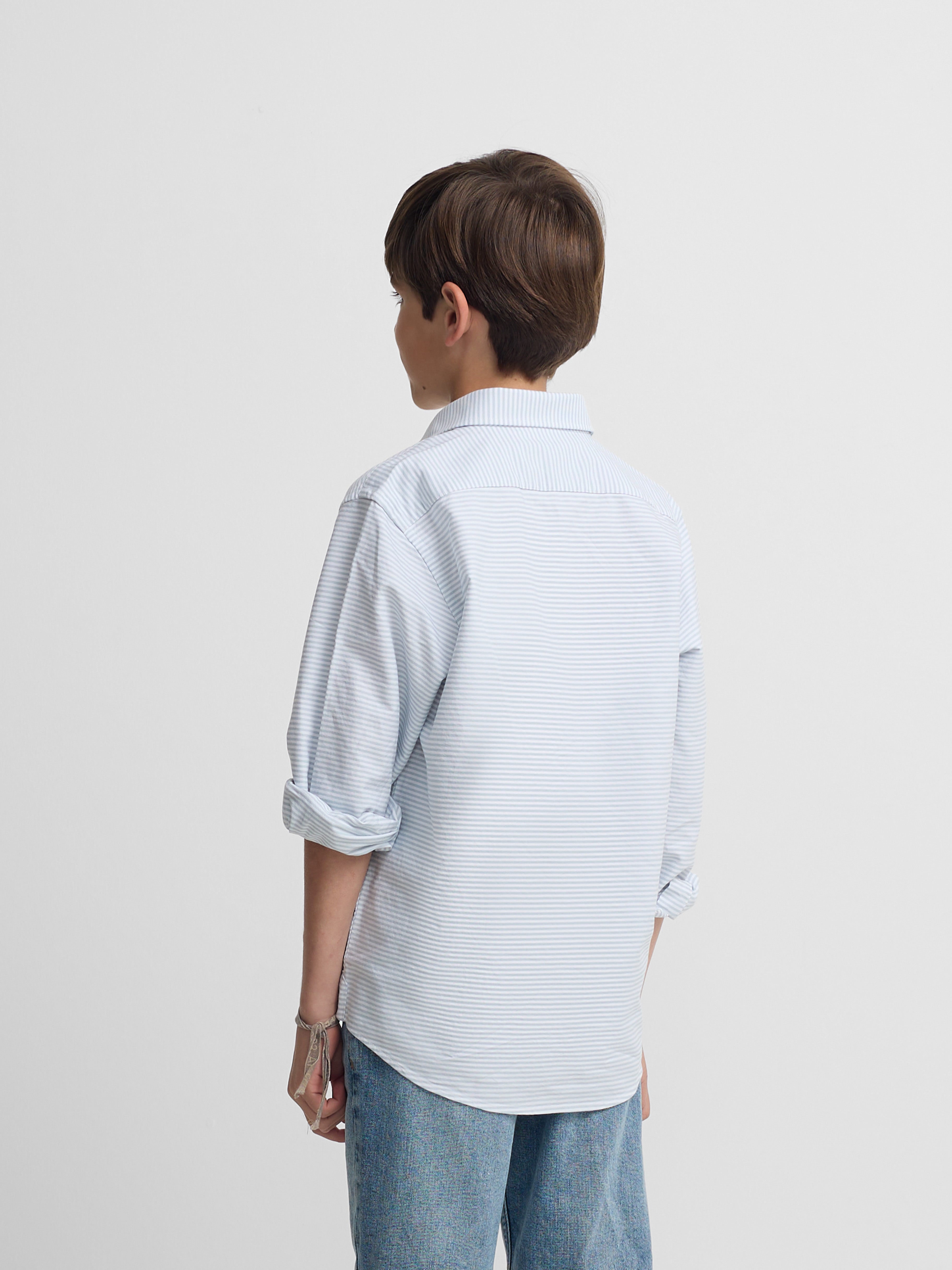 Polera sport kids rayas horizontal verde