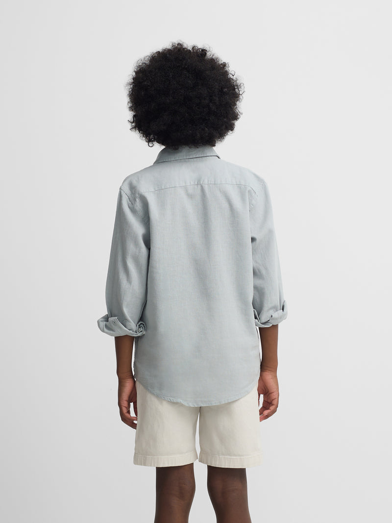 Camisa desportiva de linho verde para crianças