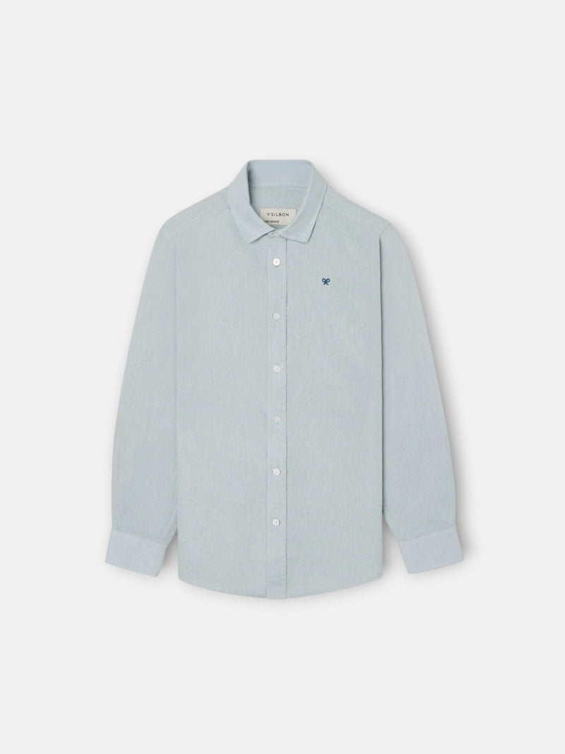 Camisa desportiva de linho verde para crianças