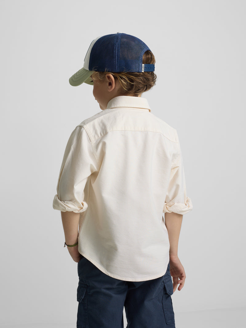 Camisa sport criança oxford amarelo