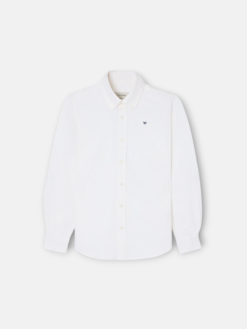 Camisa sport criança riscas oxford amarelo