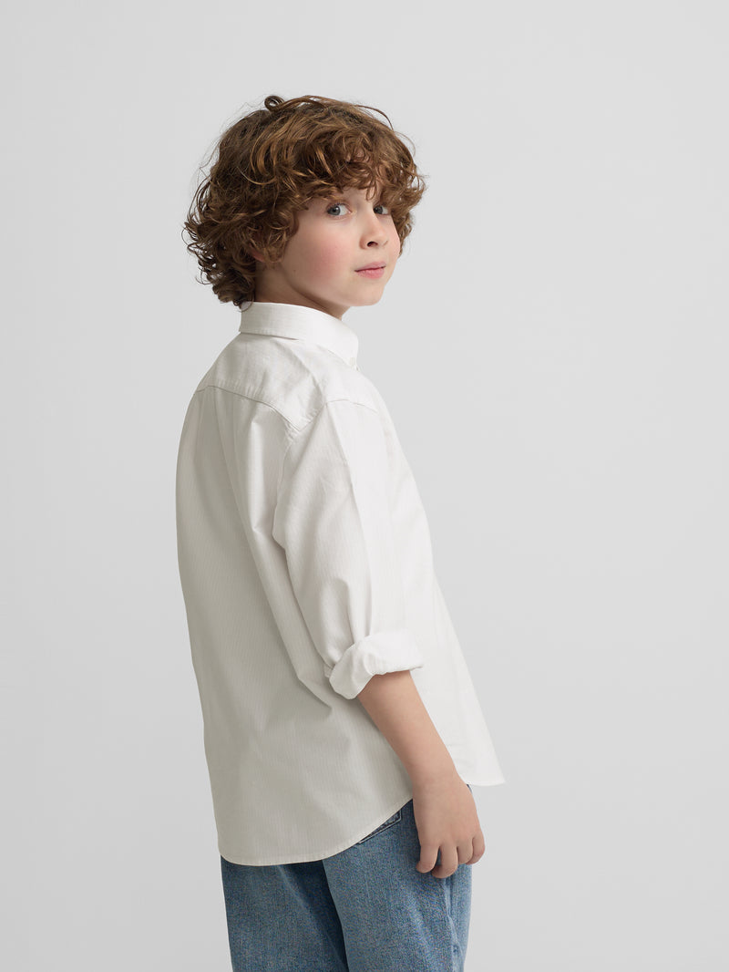 Camisa sport criança riscas oxford amarelo