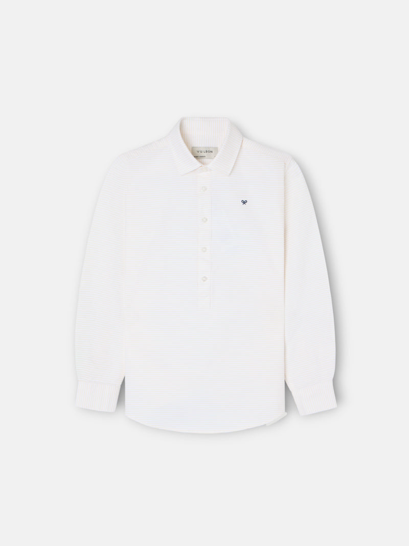 Camisola desportiva criança riscas horizontais amarelas