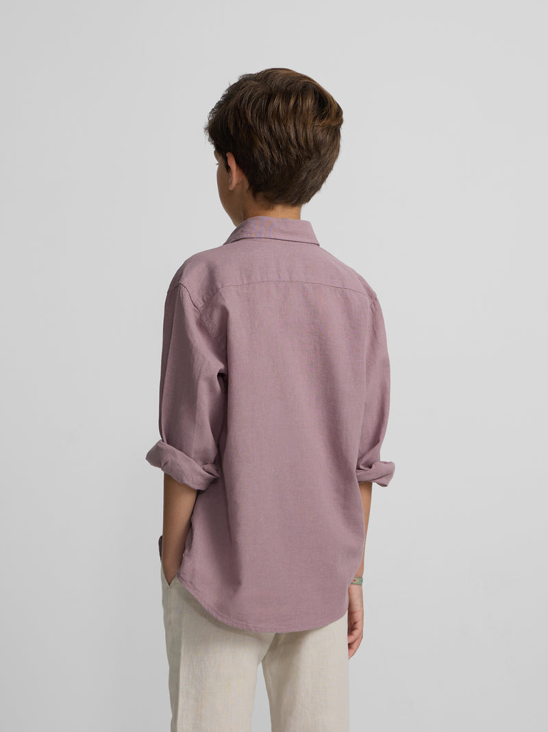 Camisa desportiva criança linho bordô