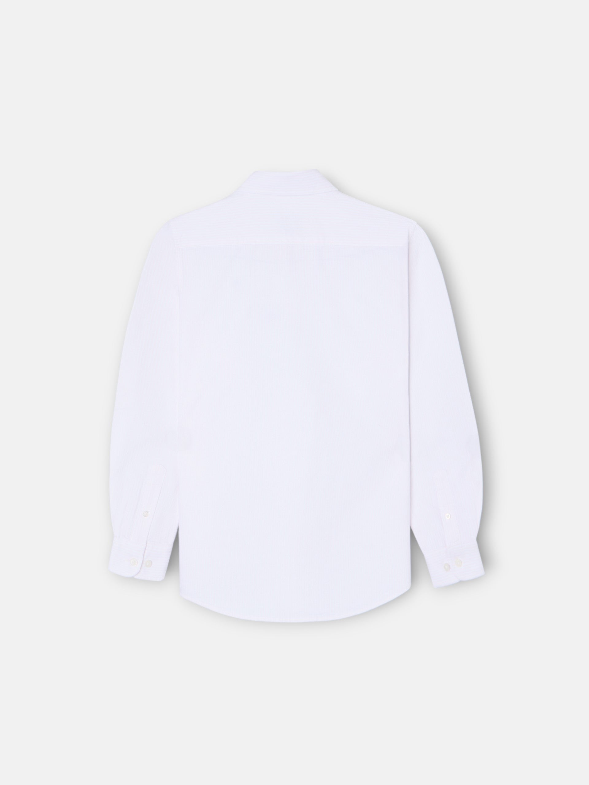 Kids sport shirt with pink oxford stripes