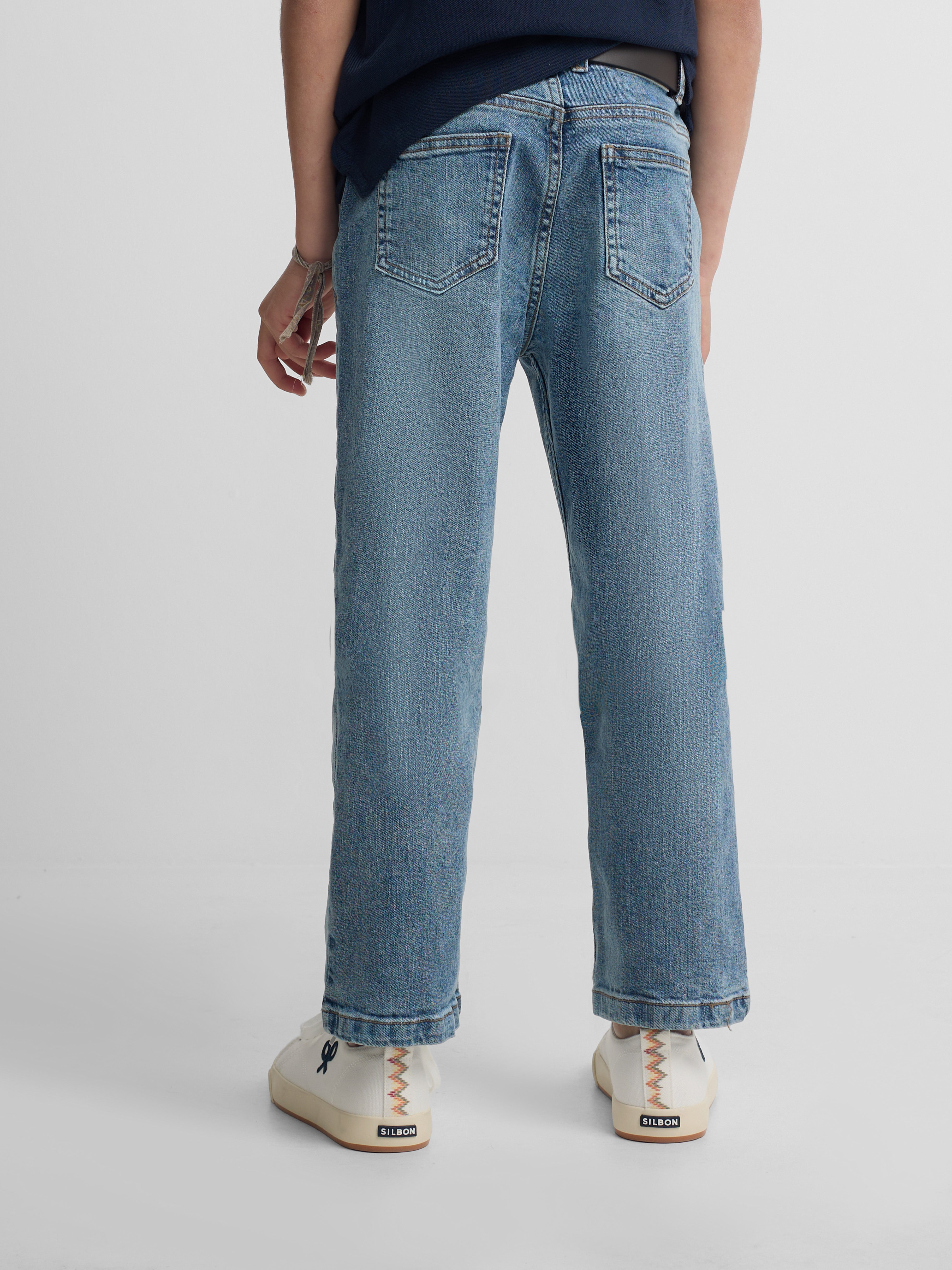 pantalon de sport en denim bleu pour enfants