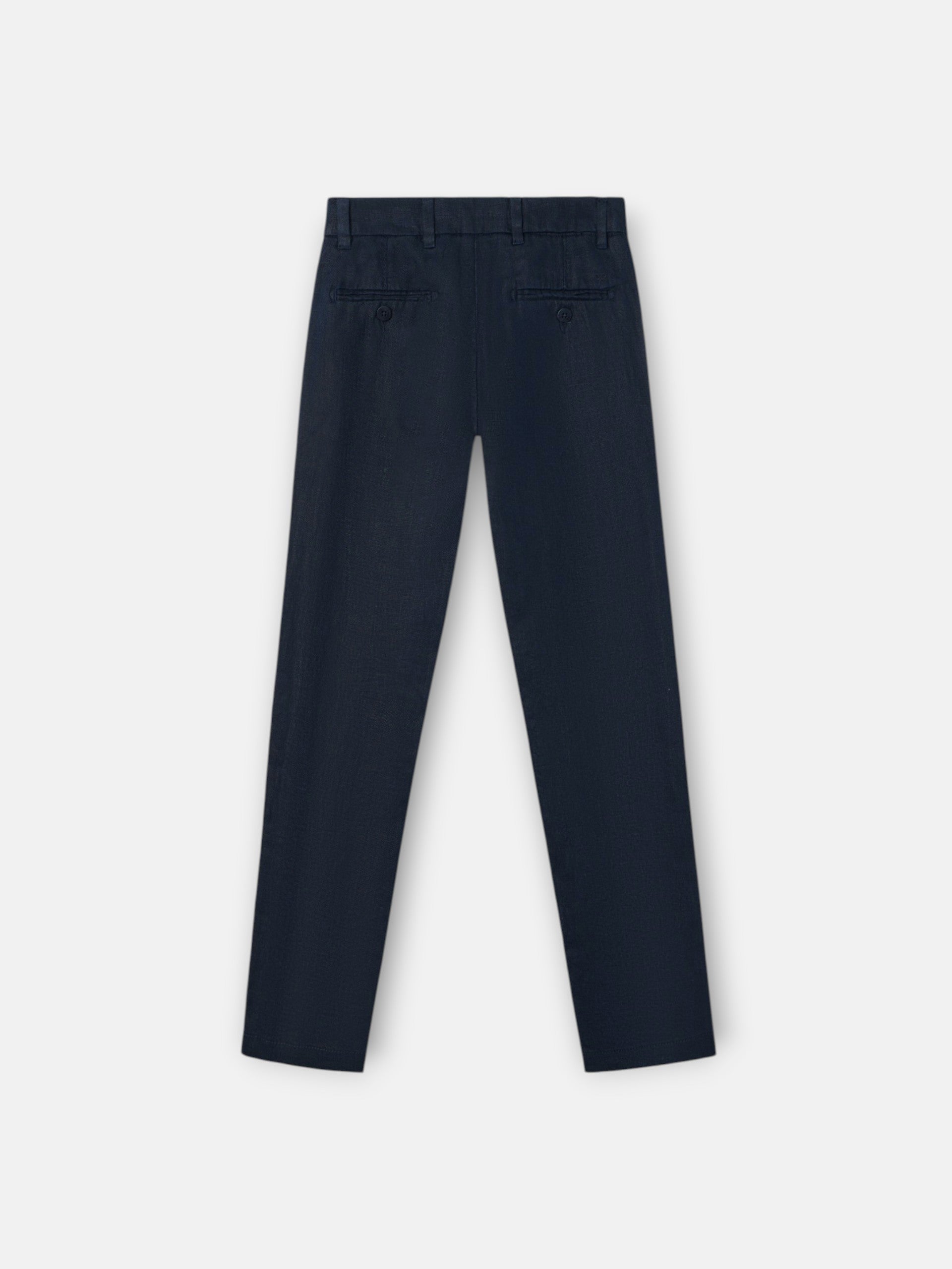Kids' navy blue linen sport trousers