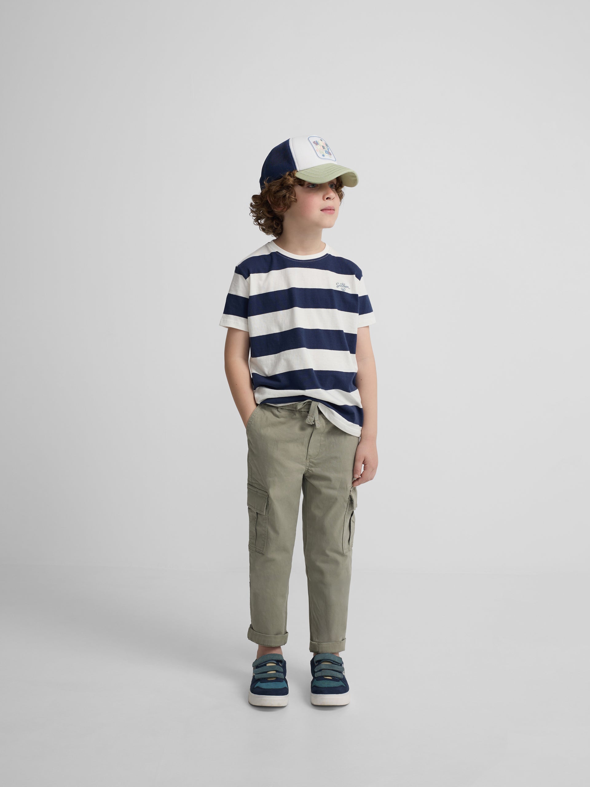 Pantalon de sport enfant cargo vert