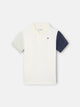 Polo enfant tricolore blanc
