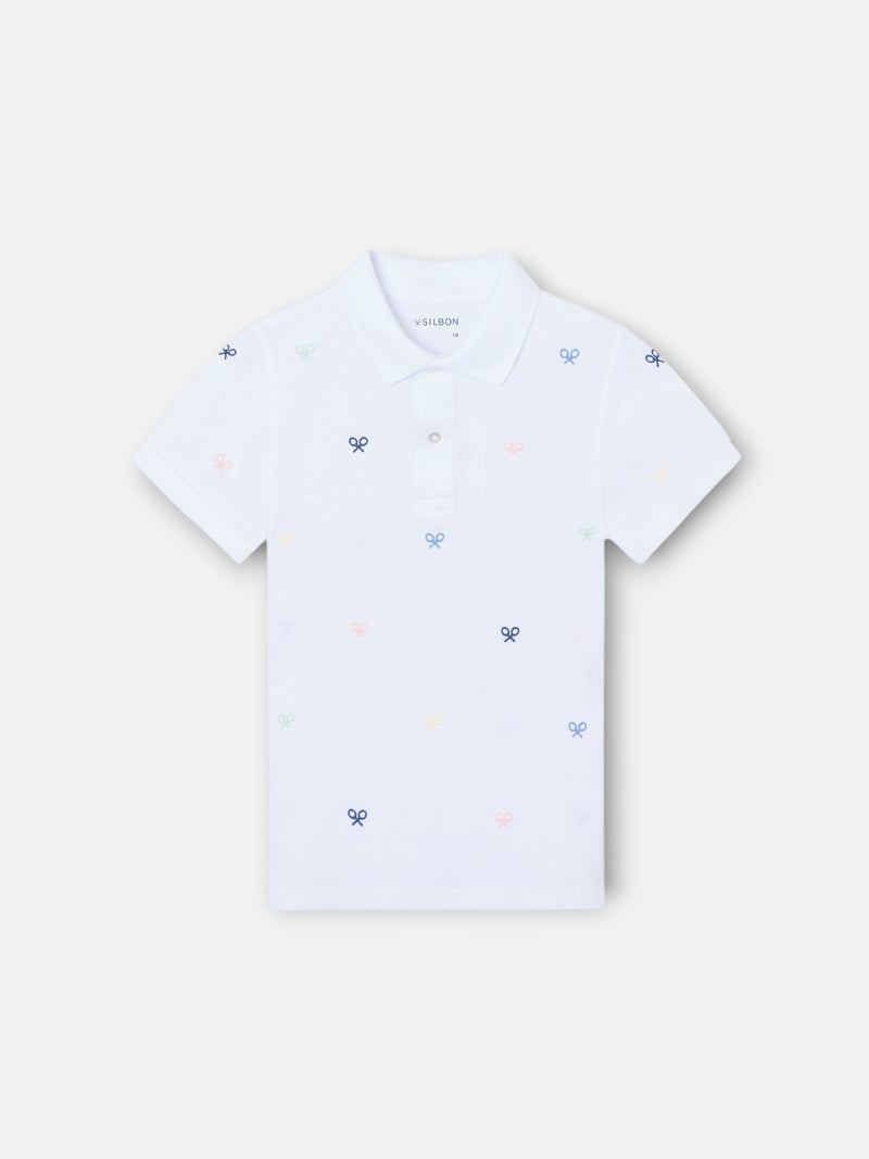 Polo infantil multiraquete cores branco