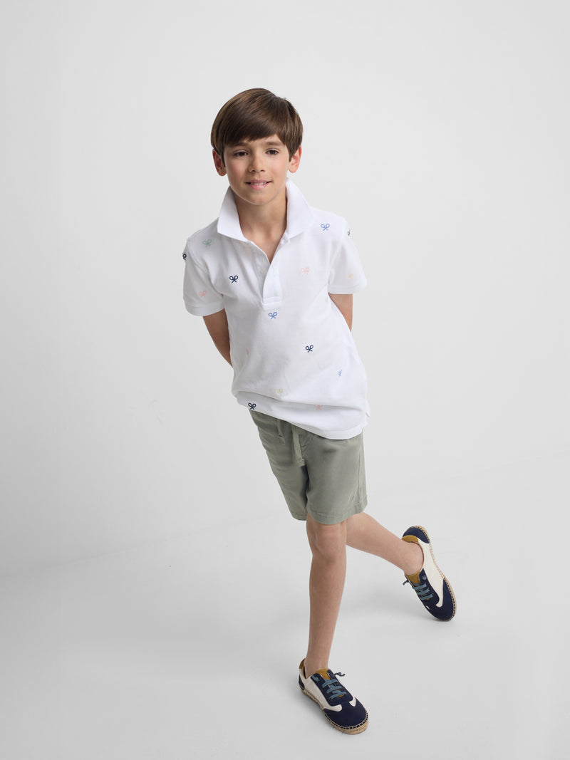 Polo infantil multiraquete cores branco