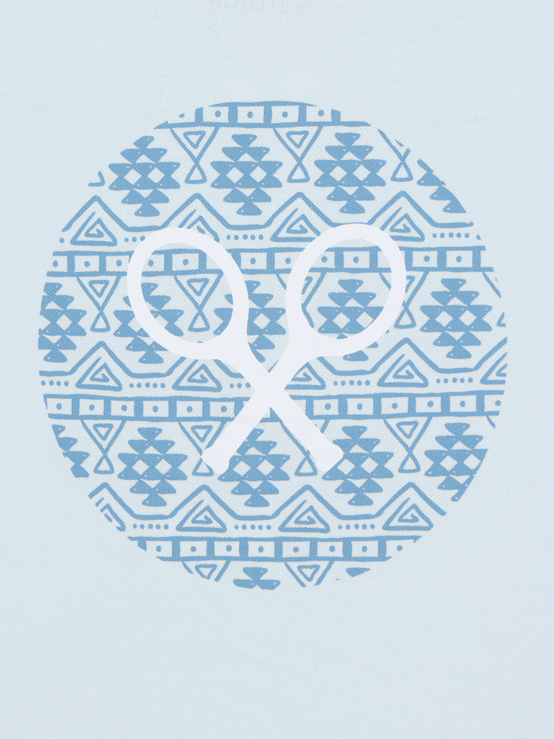 Kids' ethnic racket blue polo