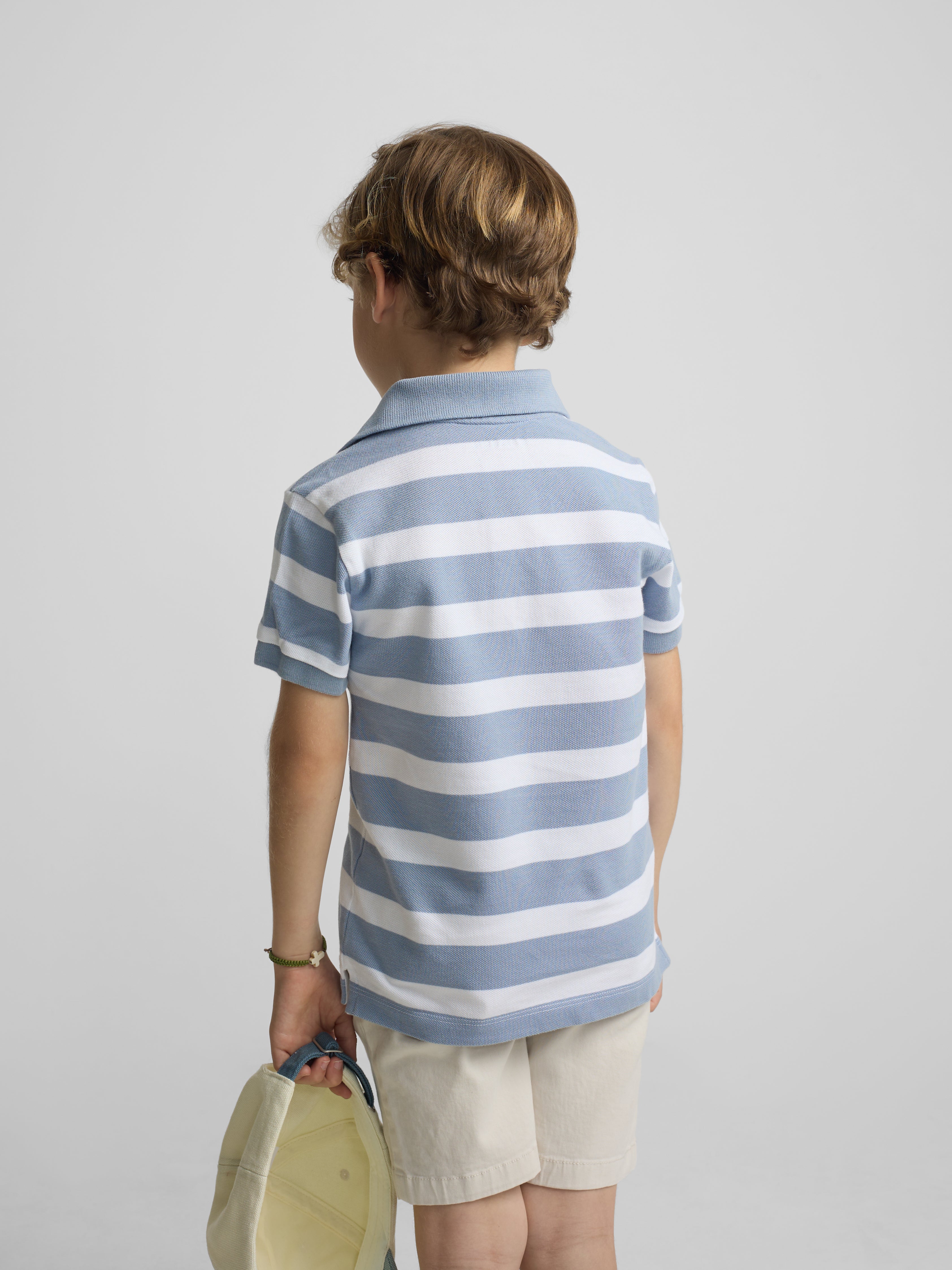 Polo enfant rayé blanc bleu