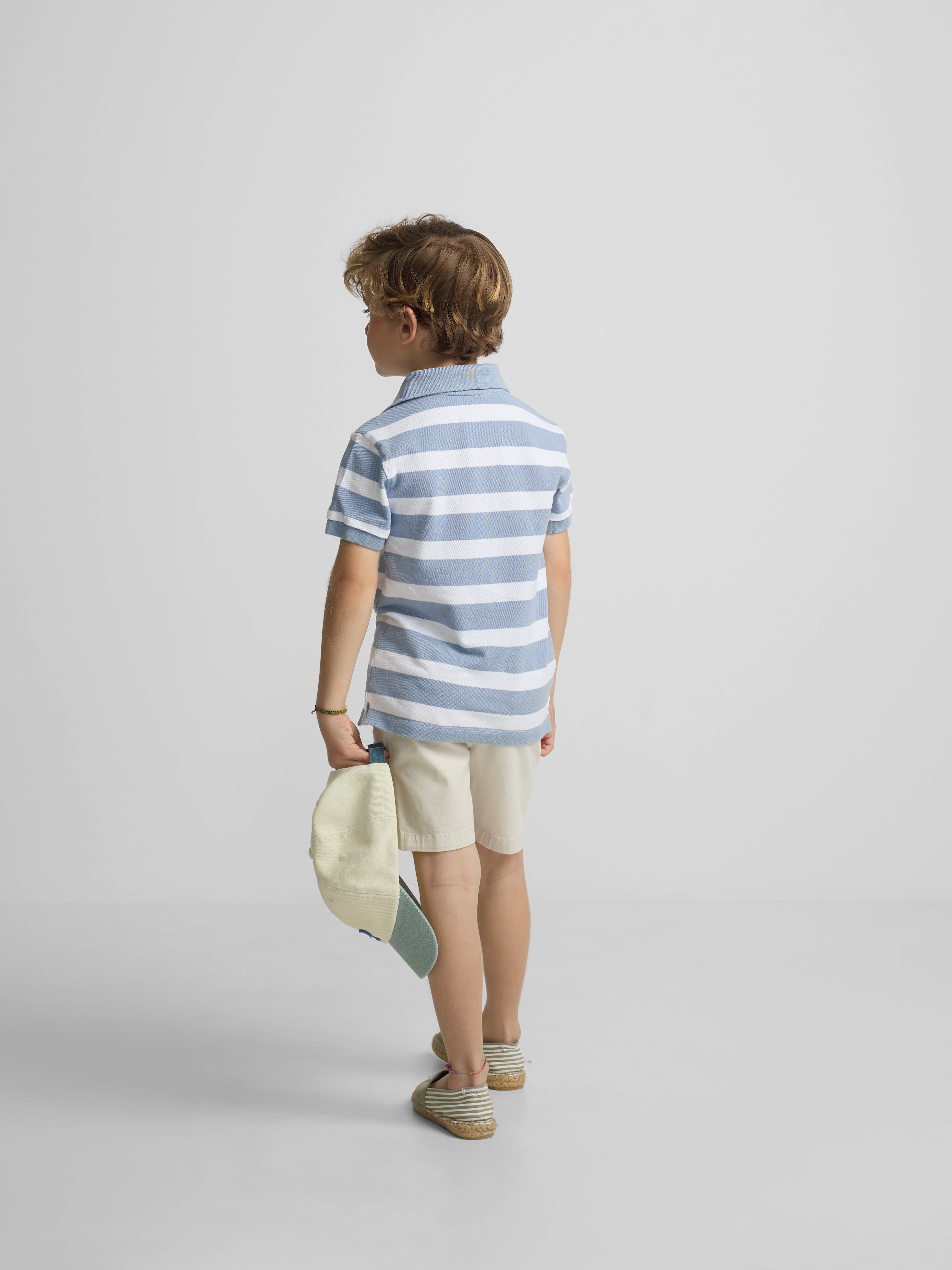 Polo enfant rayé blanc bleu