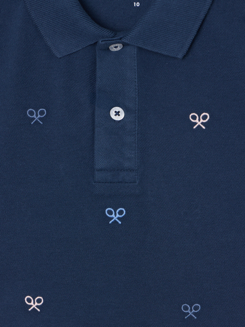 Polo infantil multiraquete cores azul-marinho