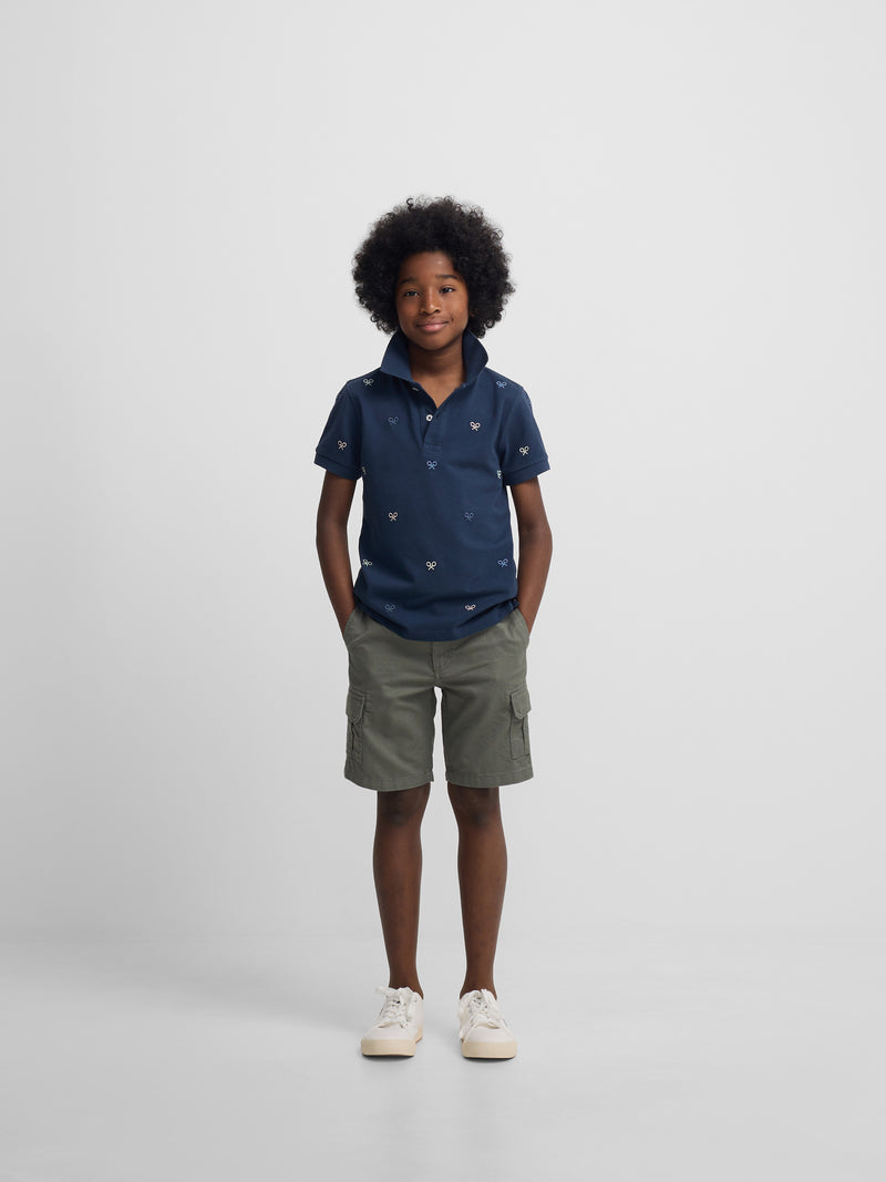 Polo infantil multiraquete cores azul-marinho