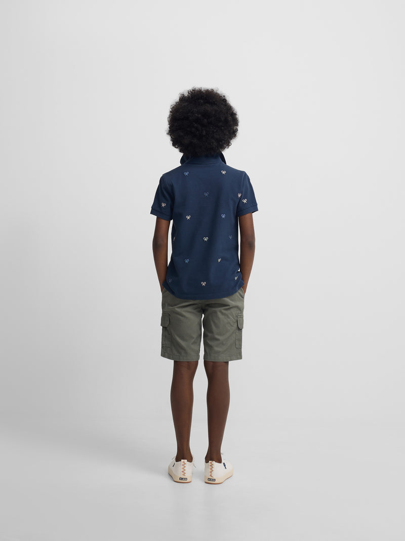 Polo infantil multiraquete cores azul-marinho