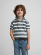 Polo enfant rayé blanc vert