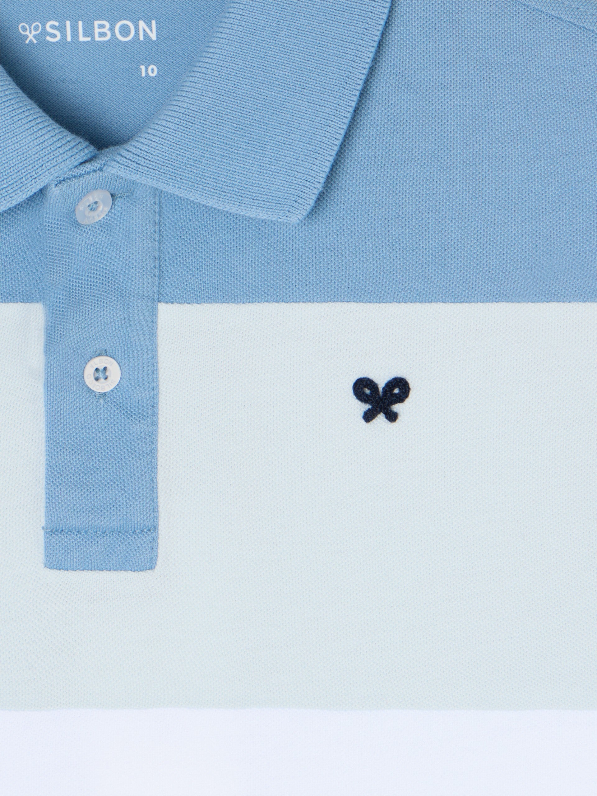 Polo criança risca larga multicolor azul