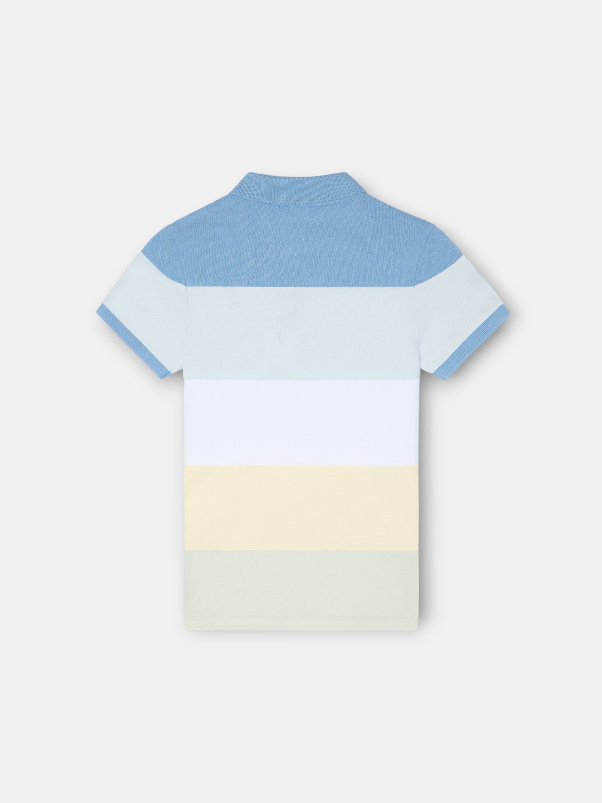 Polo criança risca larga multicolor azul