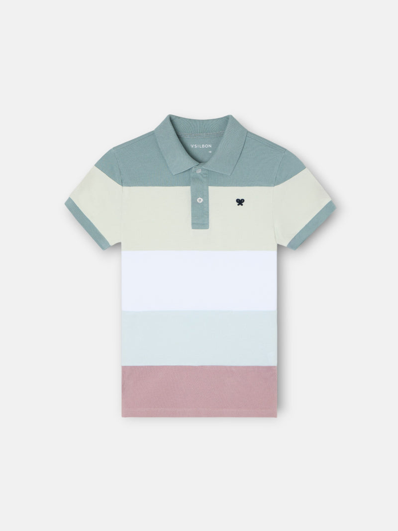 Polo kids raya ancha multicolor verde
