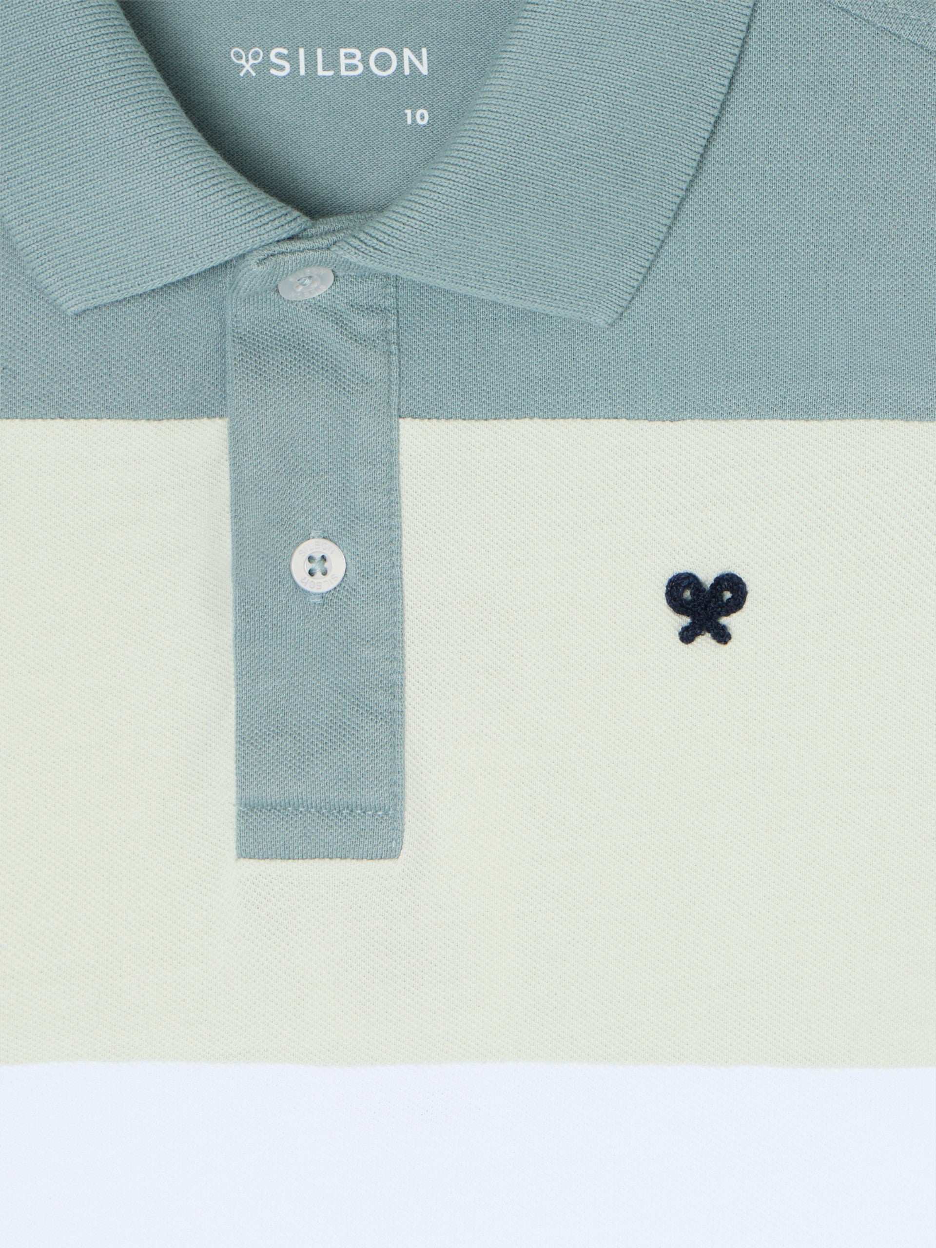 Polo kids wide stripe multicolor green