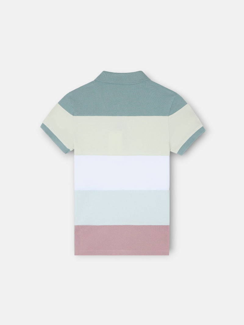 Polo kids raya ancha multicolor verde