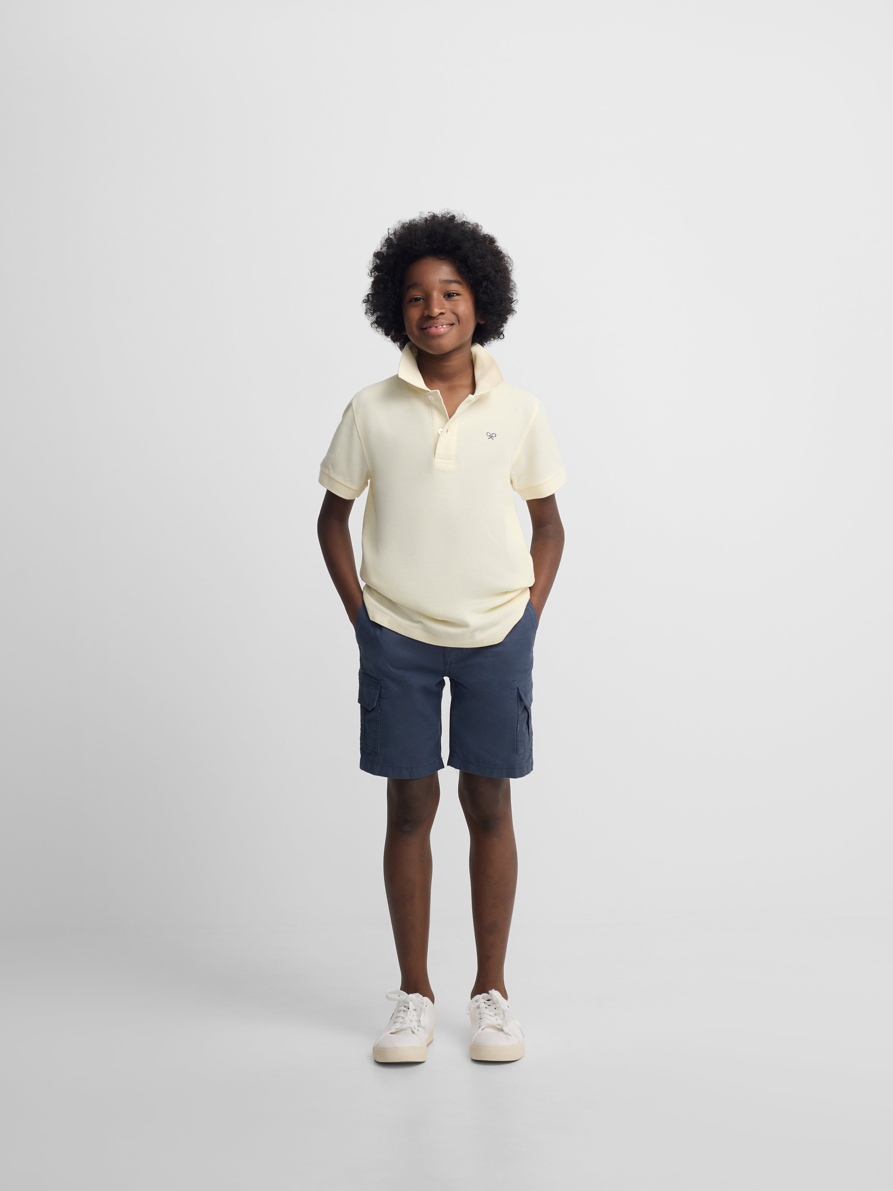 Polo criança raquete étnica amarelo