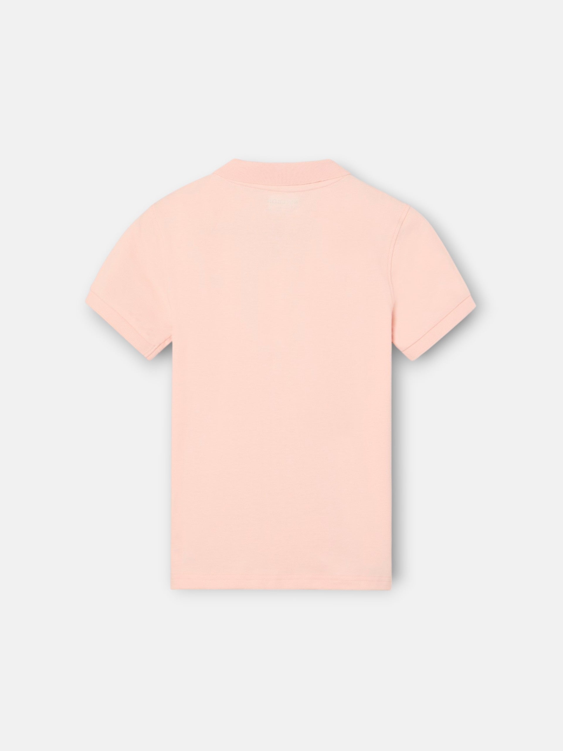 Polo enfant uni logo bouclé corail
