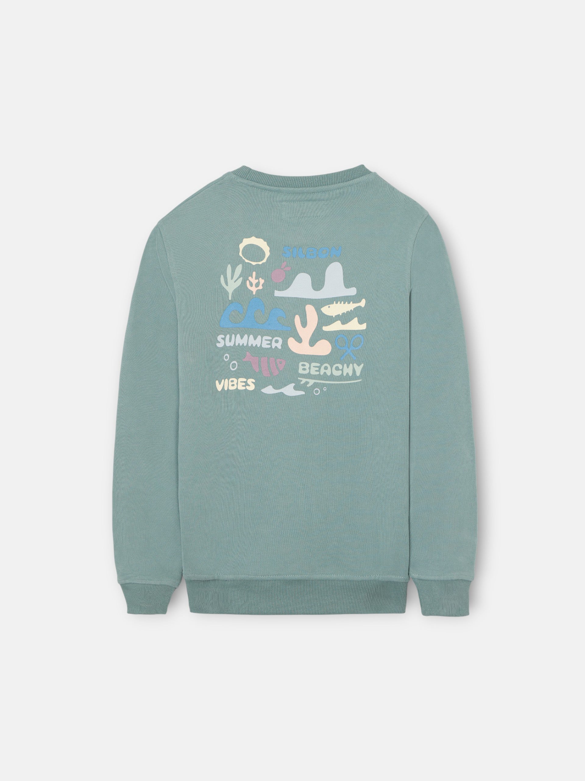 Sweat-shirt vert plage d'été pour enfants