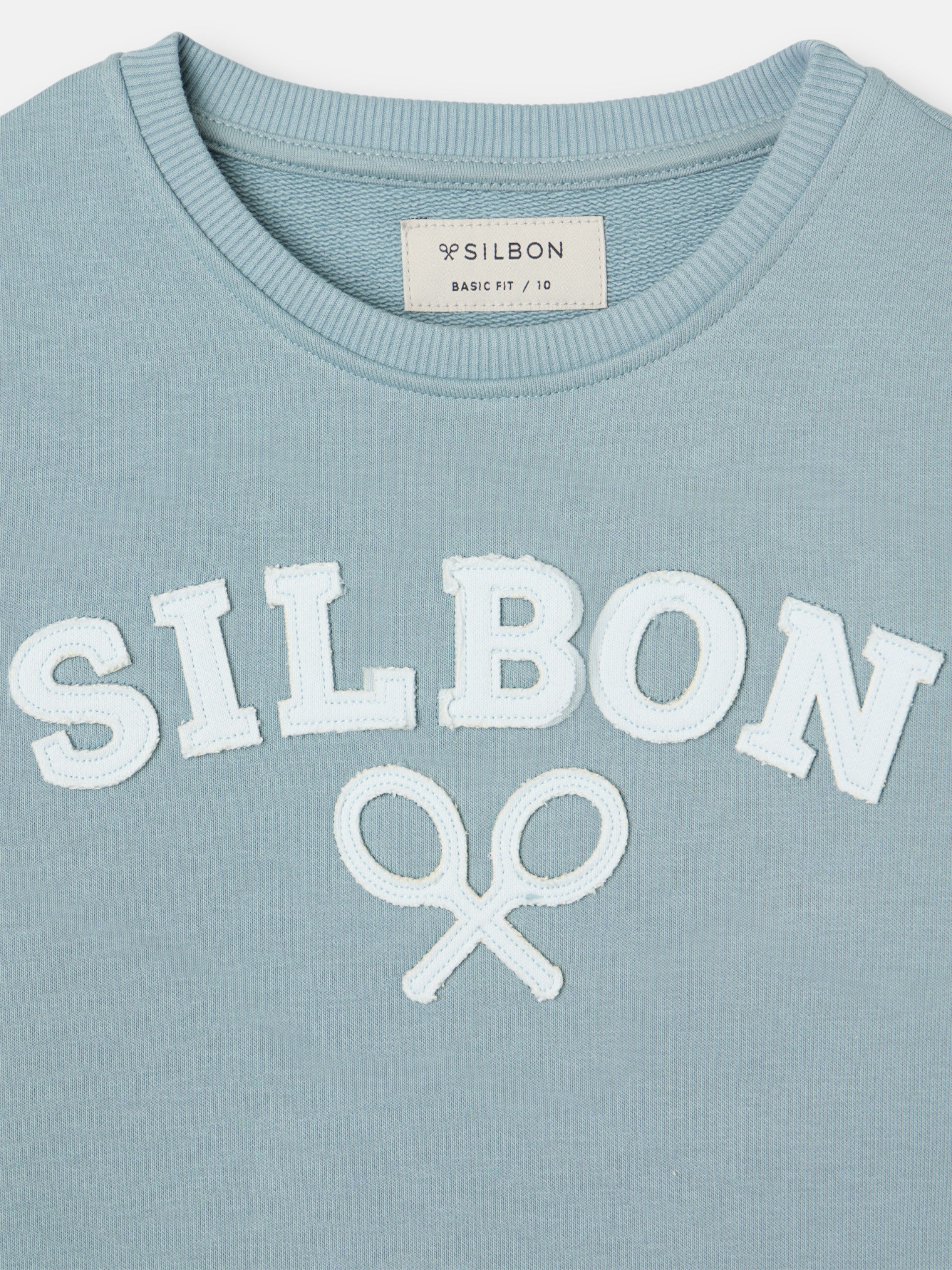 Silbon kids sweatshirt medium green racket