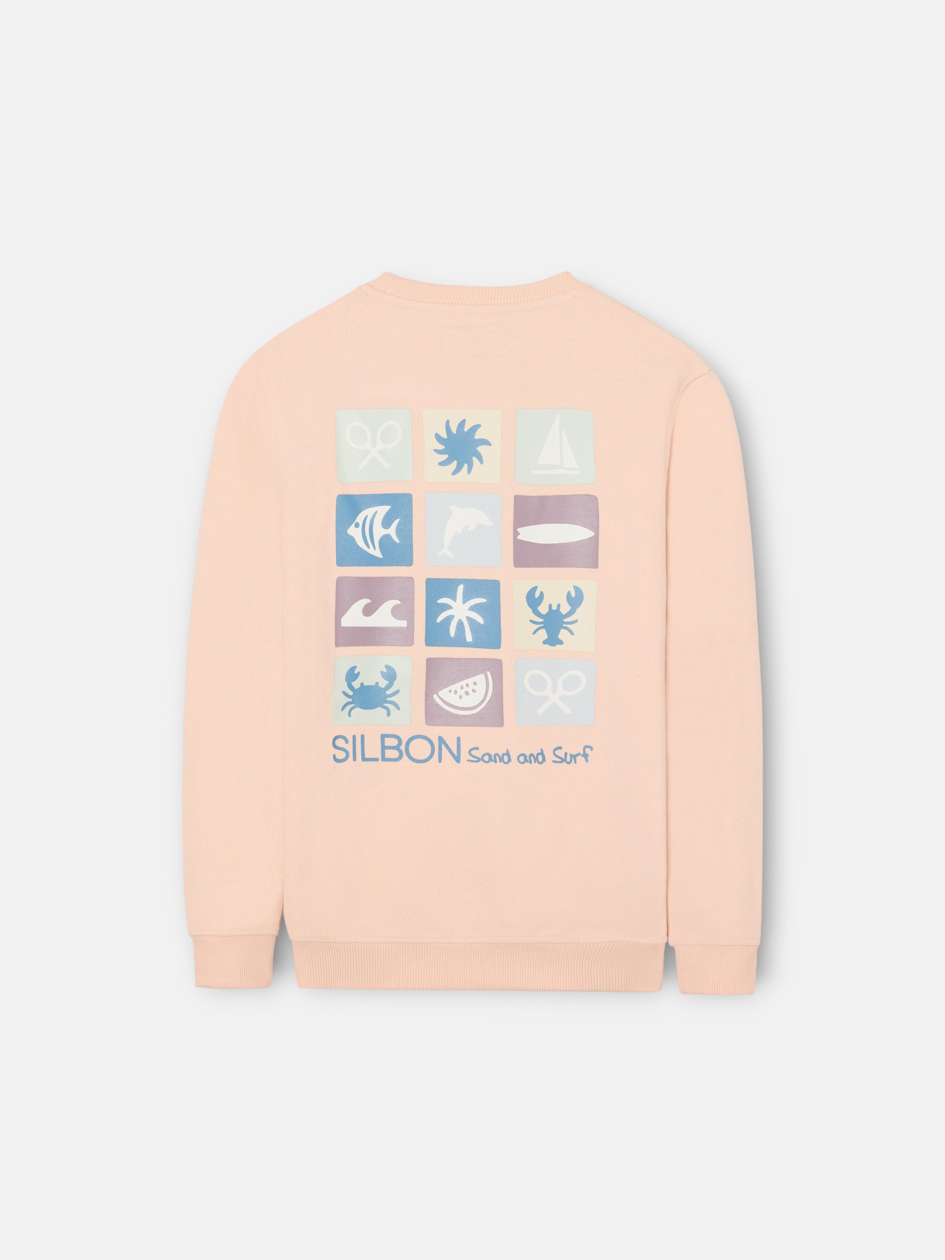 Kids sand and surf coral sweatshirt