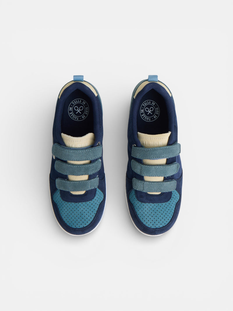 Sapatilha infantil velcro multicolor azul-marinho