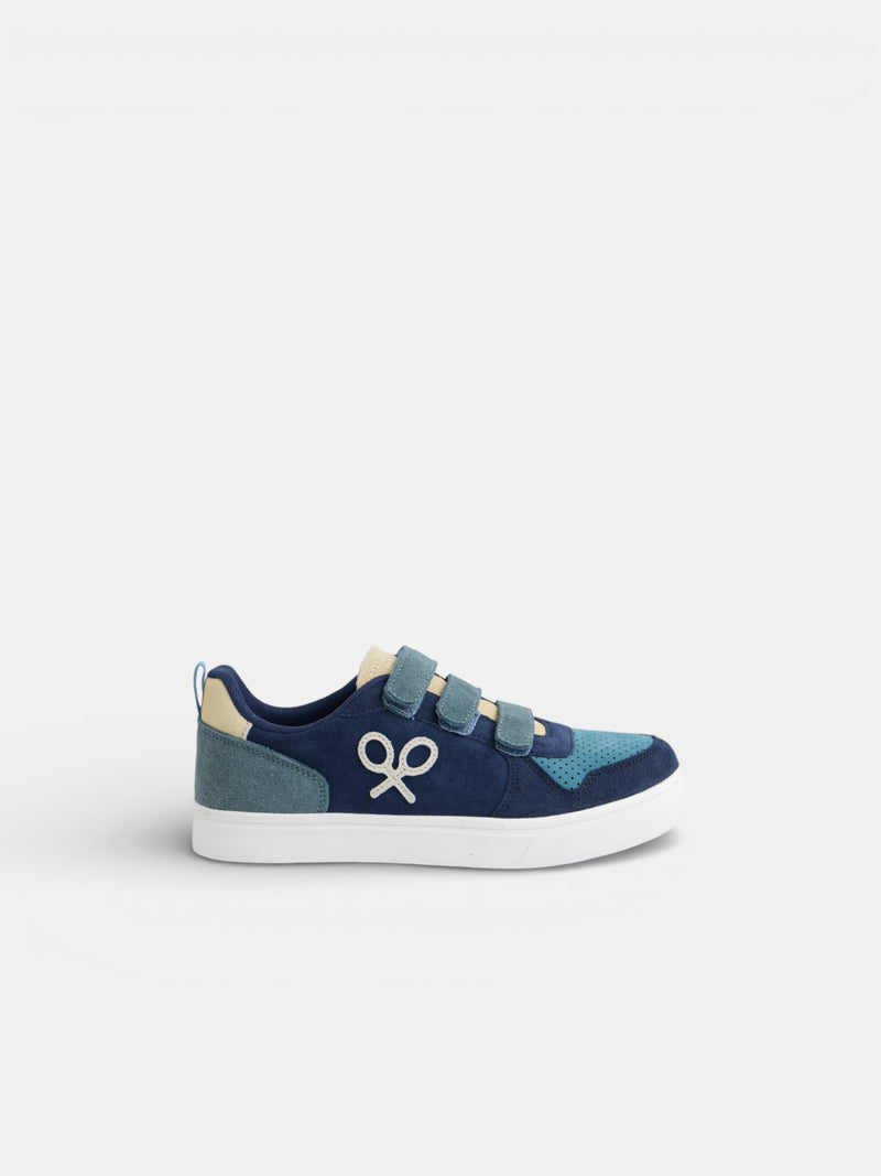 Sapatilha infantil velcro multicolor azul-marinho