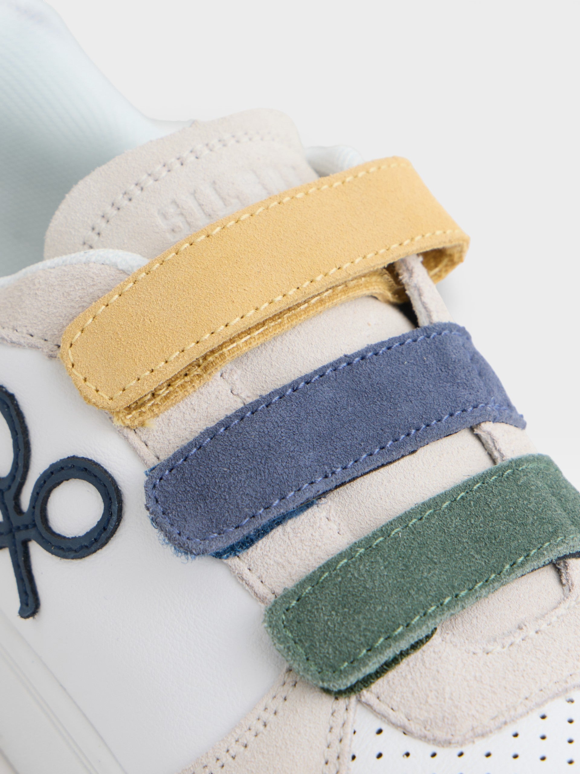 Cream multicolored velcro kids' shoe