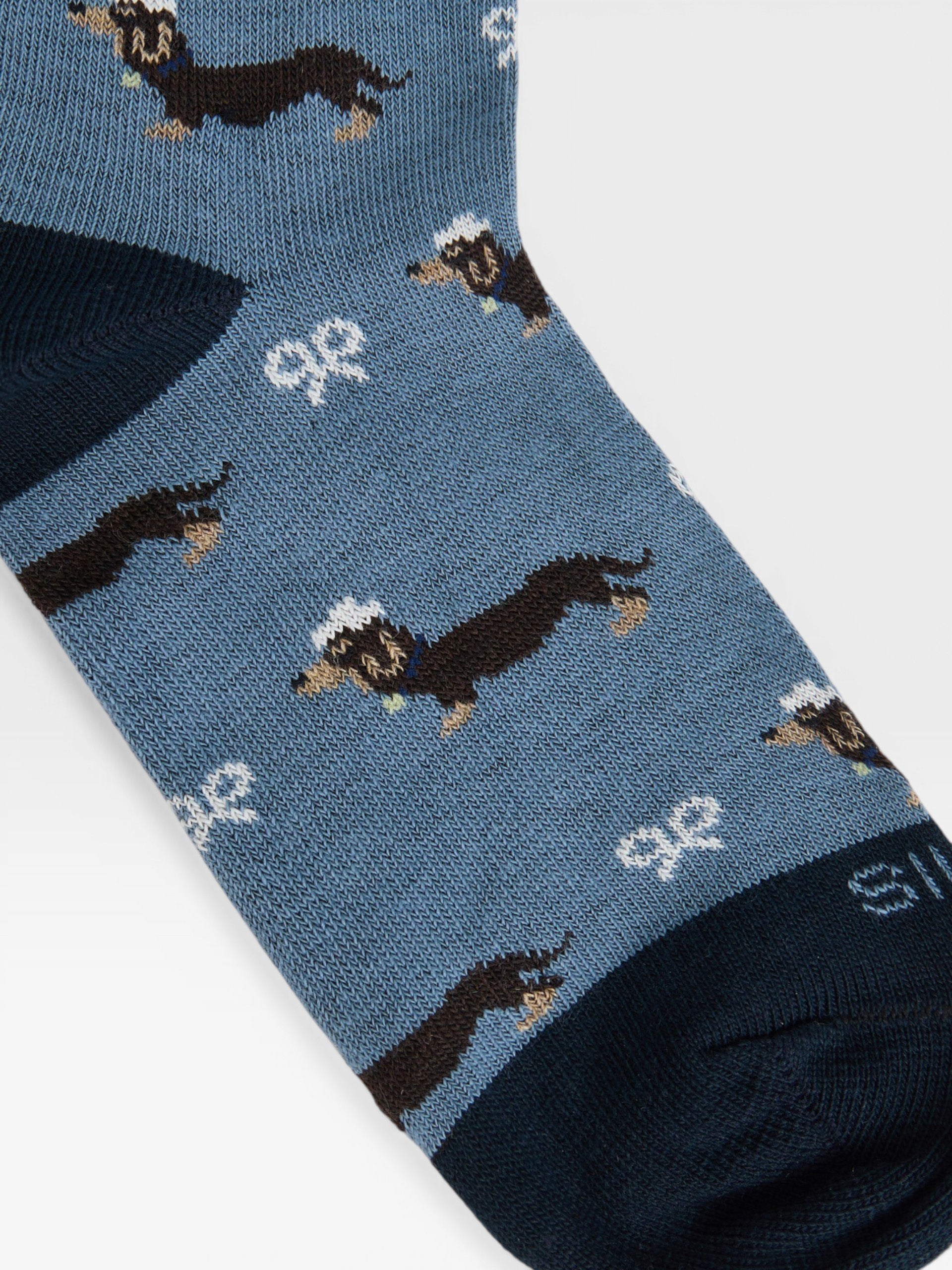 Chaussettes enfants doggy teckel bleu