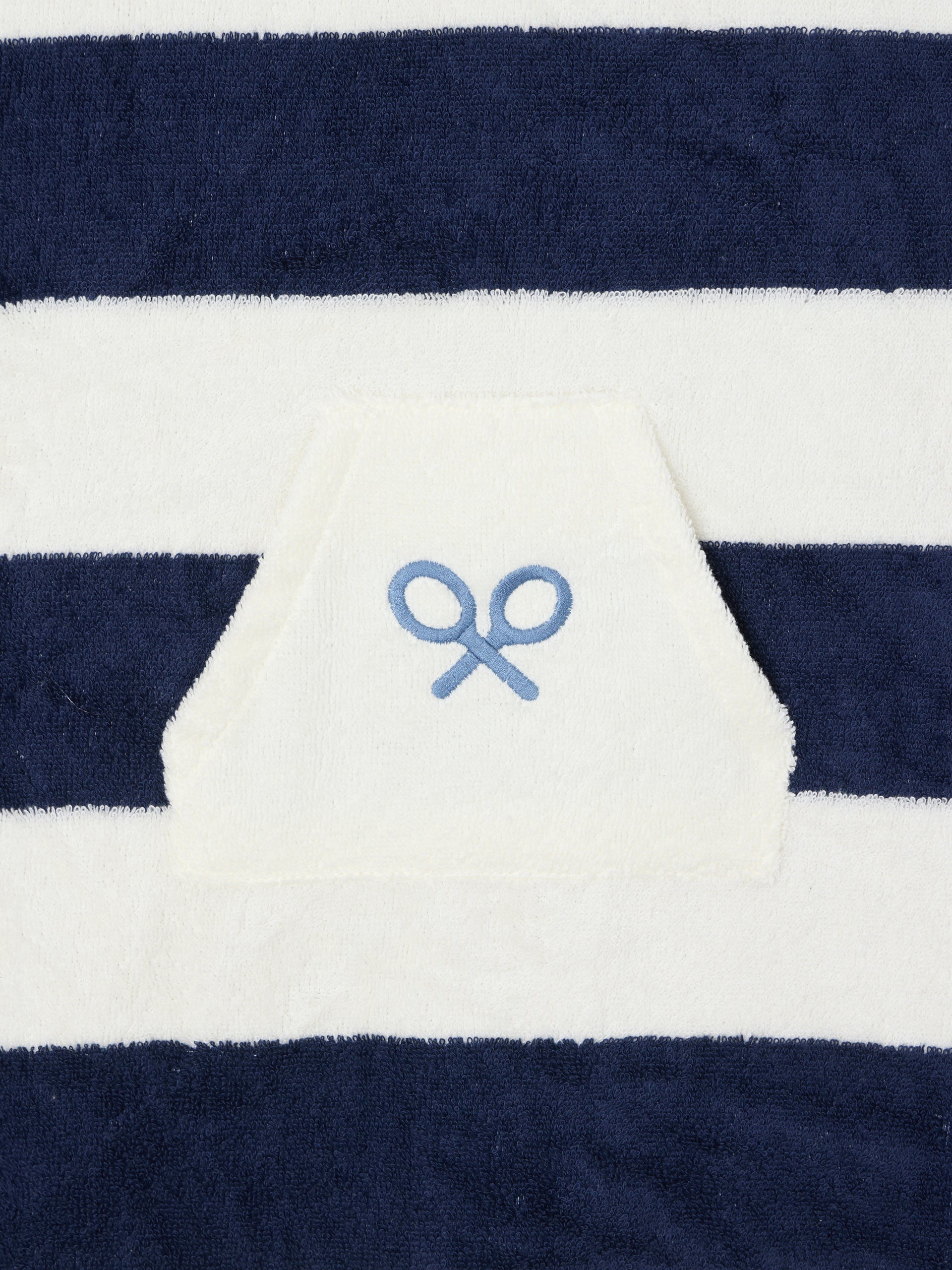 Poncho serviette enfant rayures horizontales marine