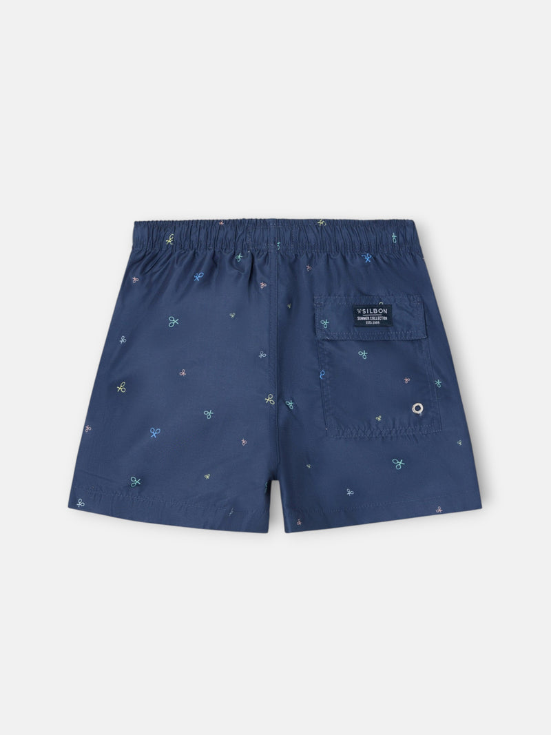 Fato de banho infantil multiraquetes cores azul-marinho